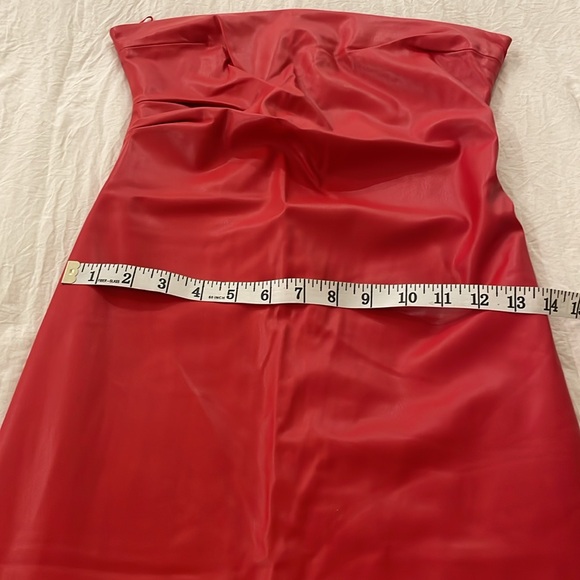 RED FAUX LEATHER DRESS - Picture 11 of 11